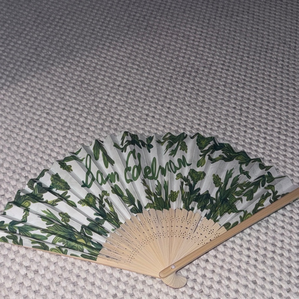 Sam Edelman Green and White Decorative Fan